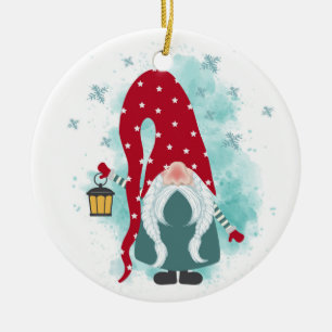 Christmas Gnome Ceramic Tree Decoration