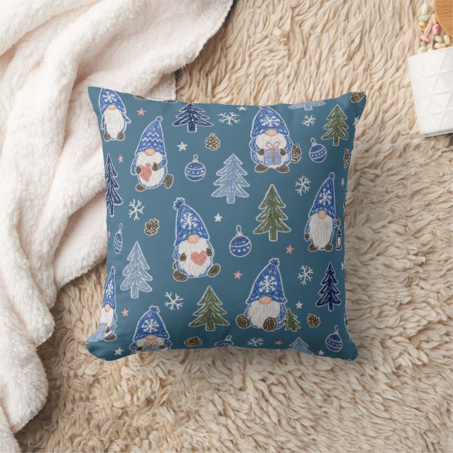 Christmas Gnome Christmas Tree Pattern Cushion (Blanket)