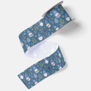 Christmas Gnome Christmas Tree Pattern Satin Ribbon
