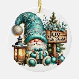 Christmas gnome cosy Christmas cosy gnome Joy Ceramic Tree Decoration