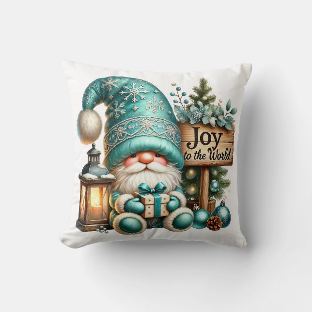 Christmas gnome cosy Christmas cosy gnome Joy Cushion (Front)