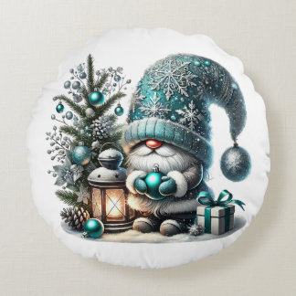Christmas gnome cosy Christmas cosy gnome Round Cushion