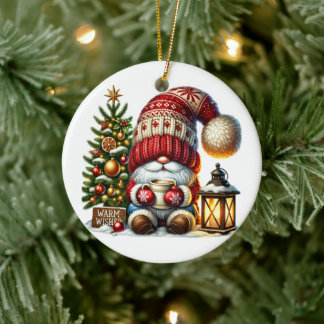 Christmas gnome cosy Christmas cosy gnome Wishes Ceramic Tree Decoration