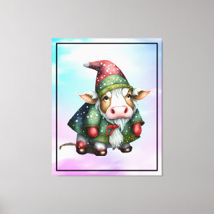 Christmas Gnome Cow-83456 Canvas Print