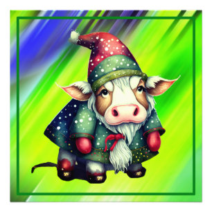 Christmas Gnome Cow Design-83456 Photo Print