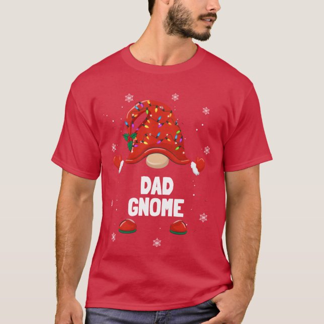Christmas Gnome Dad Gnome Family Christmas gift T-Shirt (Front)