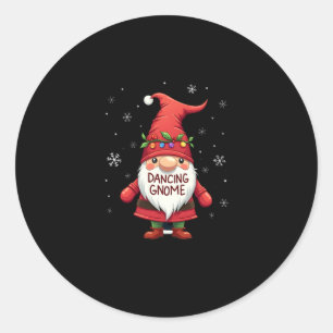 Christmas Gnome Dancing Gnome Family Christmas (1) Classic Round Sticker