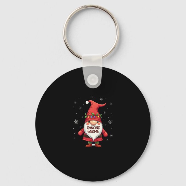 Christmas Gnome Dancing Gnome Family Christmas (1) Key Ring (Front)