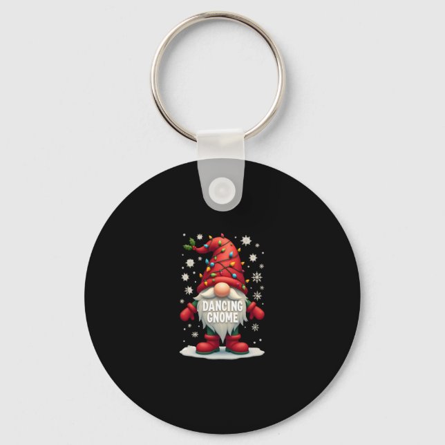 Christmas Gnome Dancing Gnome Family Christmas (3) Key Ring (Front)