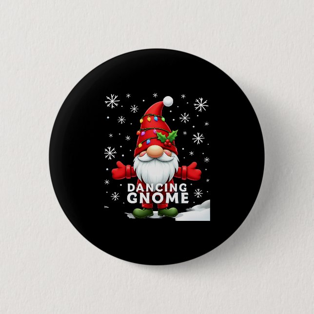 Christmas Gnome Dancing Gnome Family Christmas (4) 6 Cm Round Badge (Front)