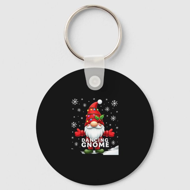 Christmas Gnome Dancing Gnome Family Christmas (4) Key Ring (Front)