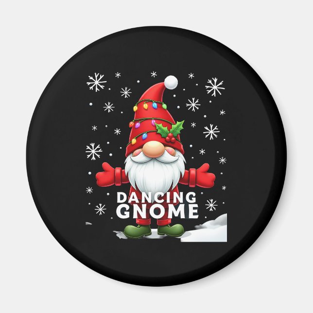 Christmas Gnome Dancing Gnome Family Christmas (4) Magnet (Front)