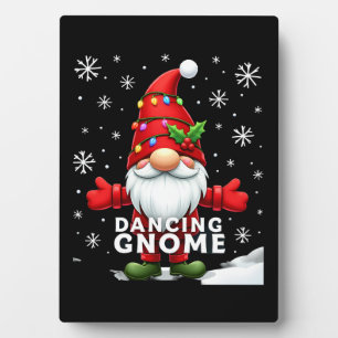 Christmas Gnome Dancing Gnome Family Christmas (4) Plaque