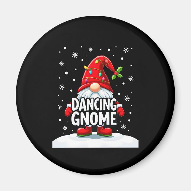 Christmas Gnome Dancing Gnome Family Christmas (5) Magnet (Front)