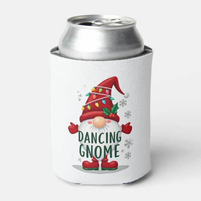 Christmas Gnome Dancing Gnome Family Christmas (6) Can Cooler (Can Front)