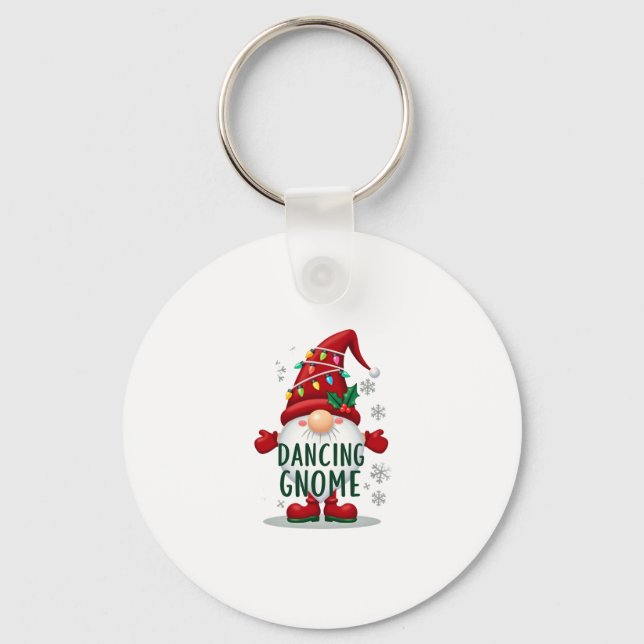 Christmas Gnome Dancing Gnome Family Christmas (6) Key Ring (Front)