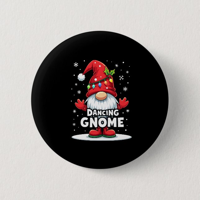 Christmas Gnome Dancing Gnome Family Christmas (7) 6 Cm Round Badge (Front)