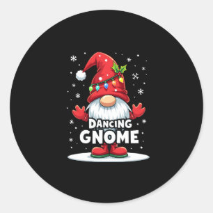 Christmas Gnome Dancing Gnome Family Christmas (7) Classic Round Sticker