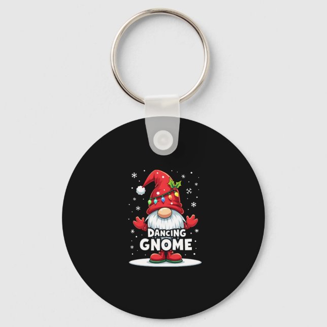 Christmas Gnome Dancing Gnome Family Christmas (7) Key Ring (Front)