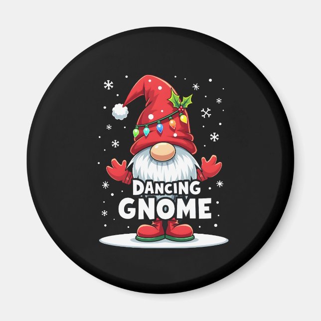 Christmas Gnome Dancing Gnome Family Christmas (7) Magnet (Front)