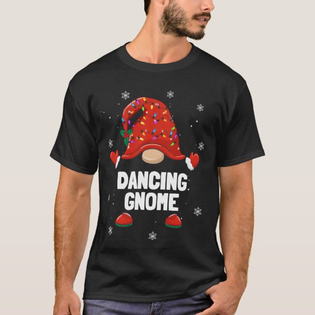 Christmas Gnome Dancing Gnome Family Christmas ret T-Shirt (Front)