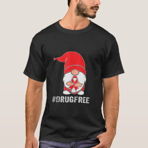 Christmas gnome drug free just say no wear red rib T-Shirt