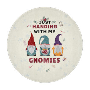 Christmas Gnome Family Just Hanging With Gnomies Cutting Board