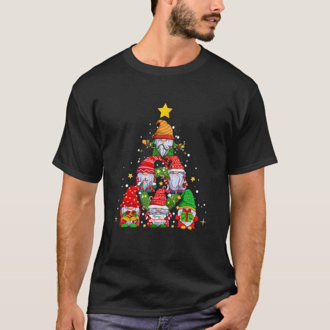 Christmas Gnome   Family Pajamas Gnome Tree Xmas 8 T-Shirt (Front)