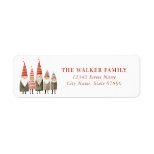 Christmas Gnome Family Return Address Labels