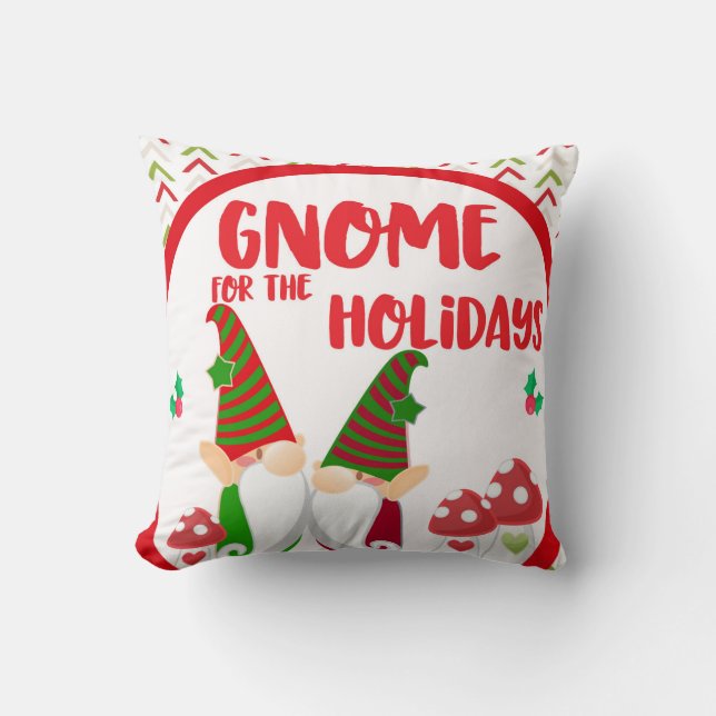 Christmas Gnome for the Holidays Scandinavian Gnom Cushion (Front)