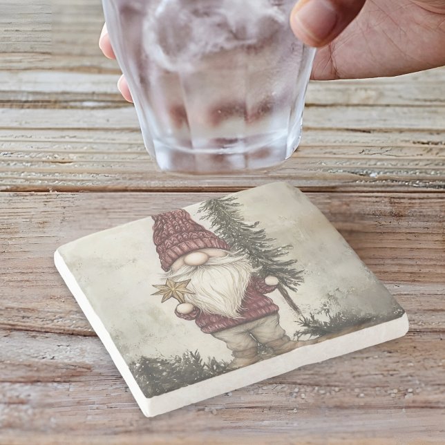 Christmas Gnome for the Holidays Stone Coaster (Creator Uploaded)