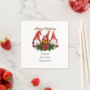Christmas Gnome For The Holidays Trendy  Napkin