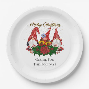 Christmas Gnome For The Holidays Trendy  Paper Plate