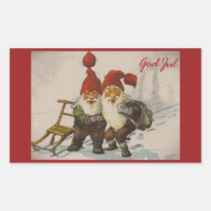Christmas Gnome Friends Rectangular Sticker