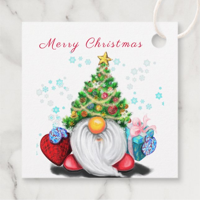Christmas Gnome Gift Tags (Back)