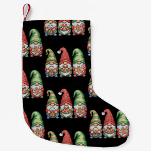 Christmas Gnome Gnomies Xmas Buffalo Plaid Holiday Small Christmas Stocking