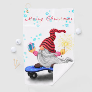 Christmas Gnome Golf Towel