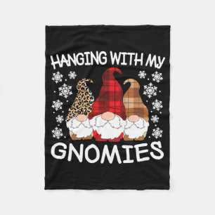 Christmas Gnome Hanging With My Gnomies Fleece Blanket