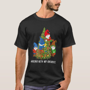 Christmas Gnome Hanging With My Gnomies Tree Holid T-Shirt