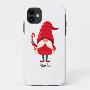 Christmas Gnome Holding A Candy Cane iPhone 11 Case