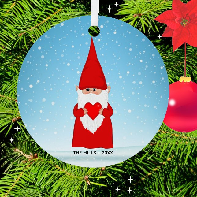 Christmas Gnome Holding a Heart Metal Tree Decoration (Creator Uploaded)