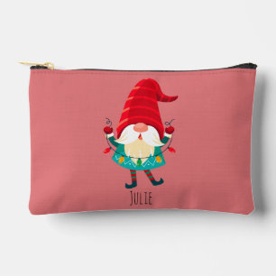 Christmas Gnome Holding Christmas Lights Accessory Pouch