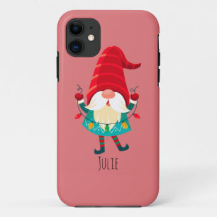 Christmas Gnome Holding Christmas Lights iPhone 11 Case