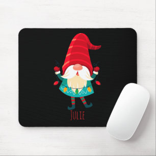 Christmas Gnome Holding Christmas Lights Mouse Mat