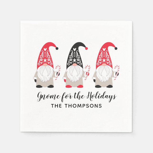 Christmas Gnome Holiday Napkin (Front)