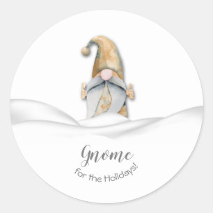 Christmas Gnome Home for the Holidays Classic Round Sticker