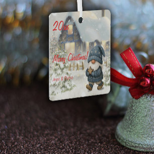  Christmas gnome  house photo Square Ornament