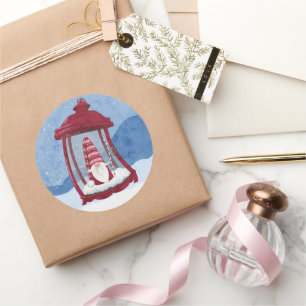 Christmas Gnome in Lantern Sticker