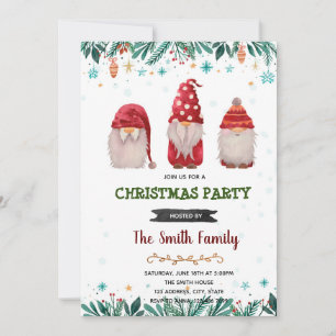 Christmas gnome invitation