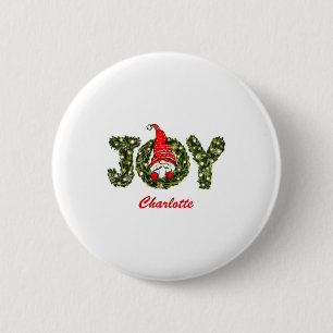 Christmas Gnome Joy Red Green White 6 Cm Round Badge